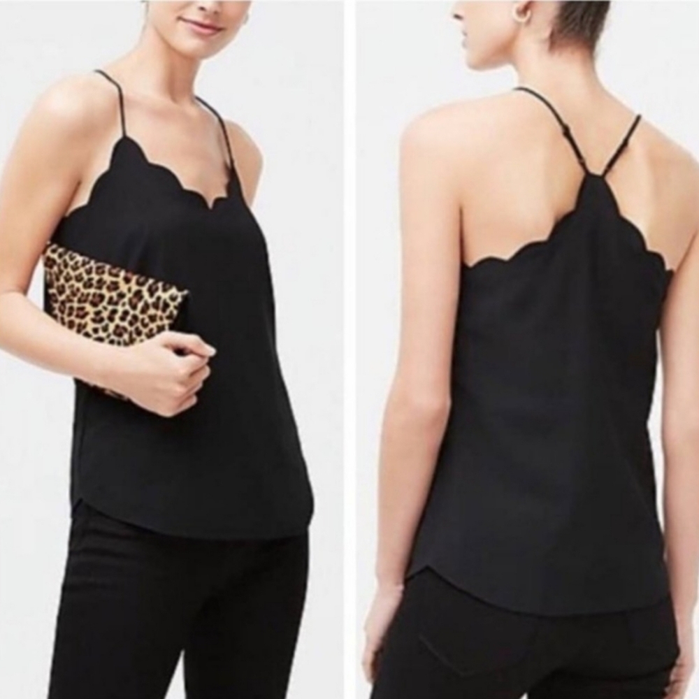 J. by J. Crew Black Scalloped Cami Top NWT size 22
